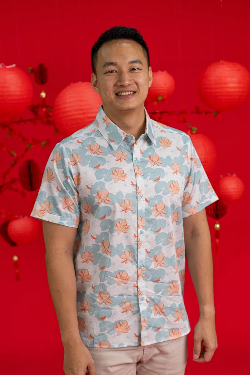 Men's Shirt - Teal Lotus