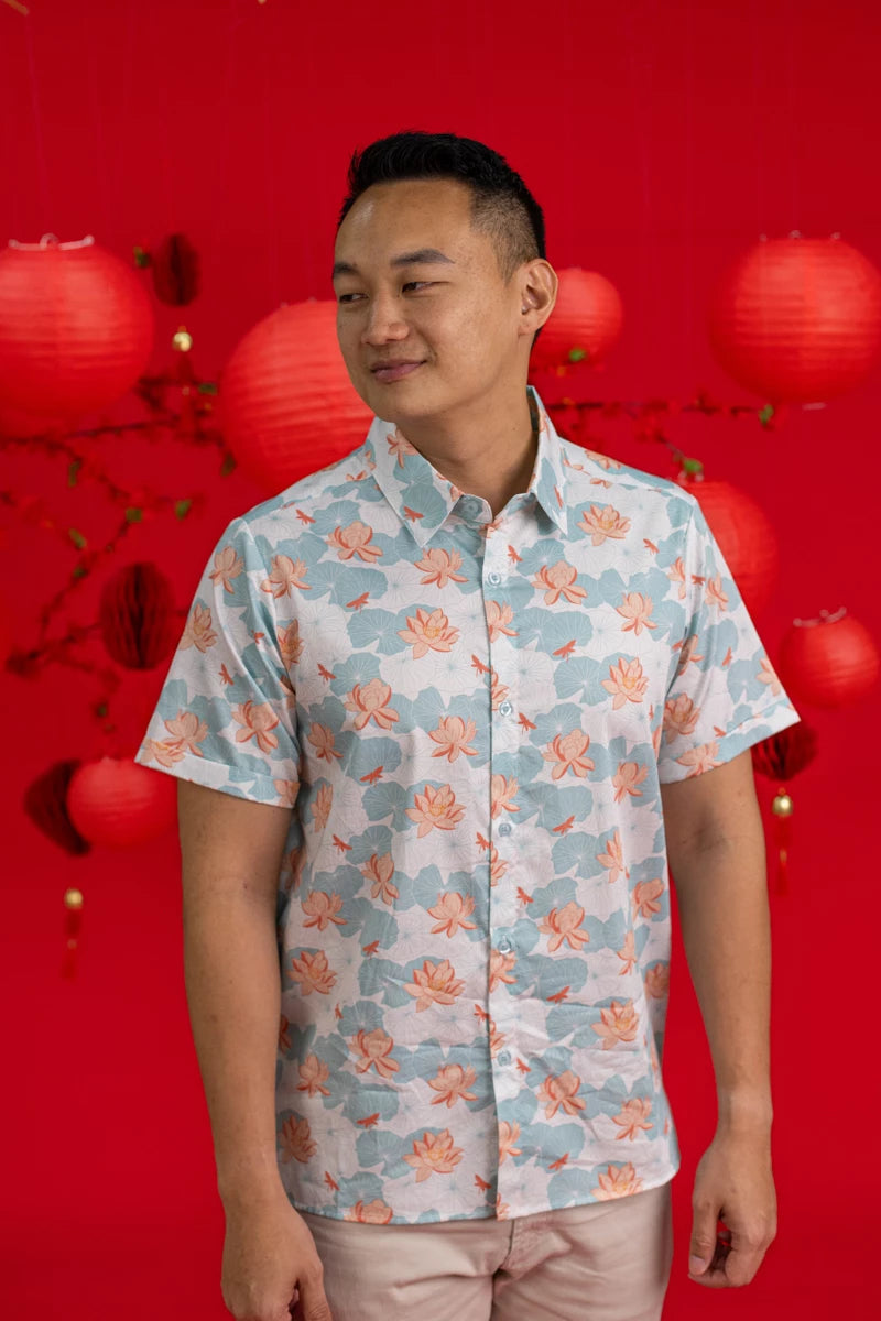 Men's Shirt - Teal Lotus