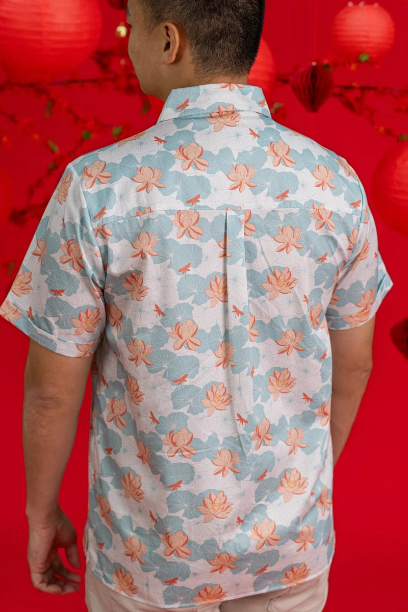 Men's Shirt - Teal Lotus