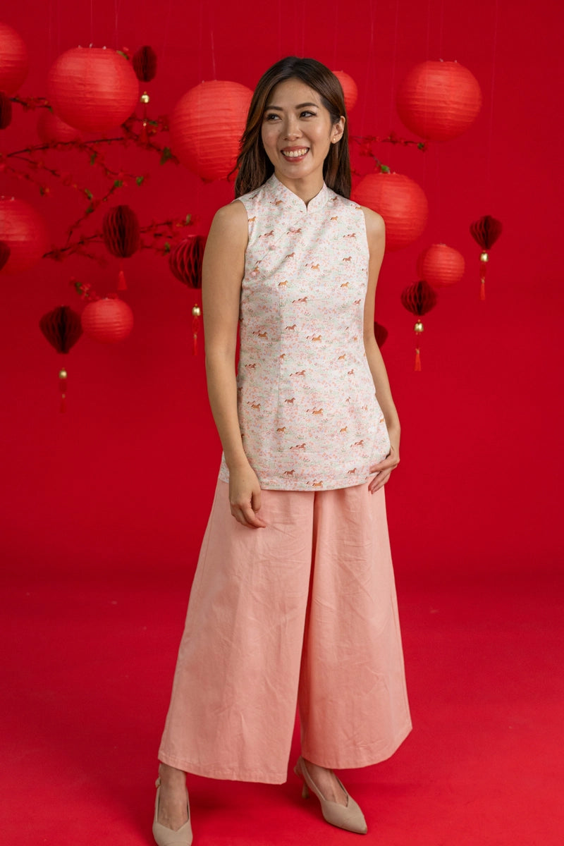 Ladies Peony Fitted Top - Meadow Horses