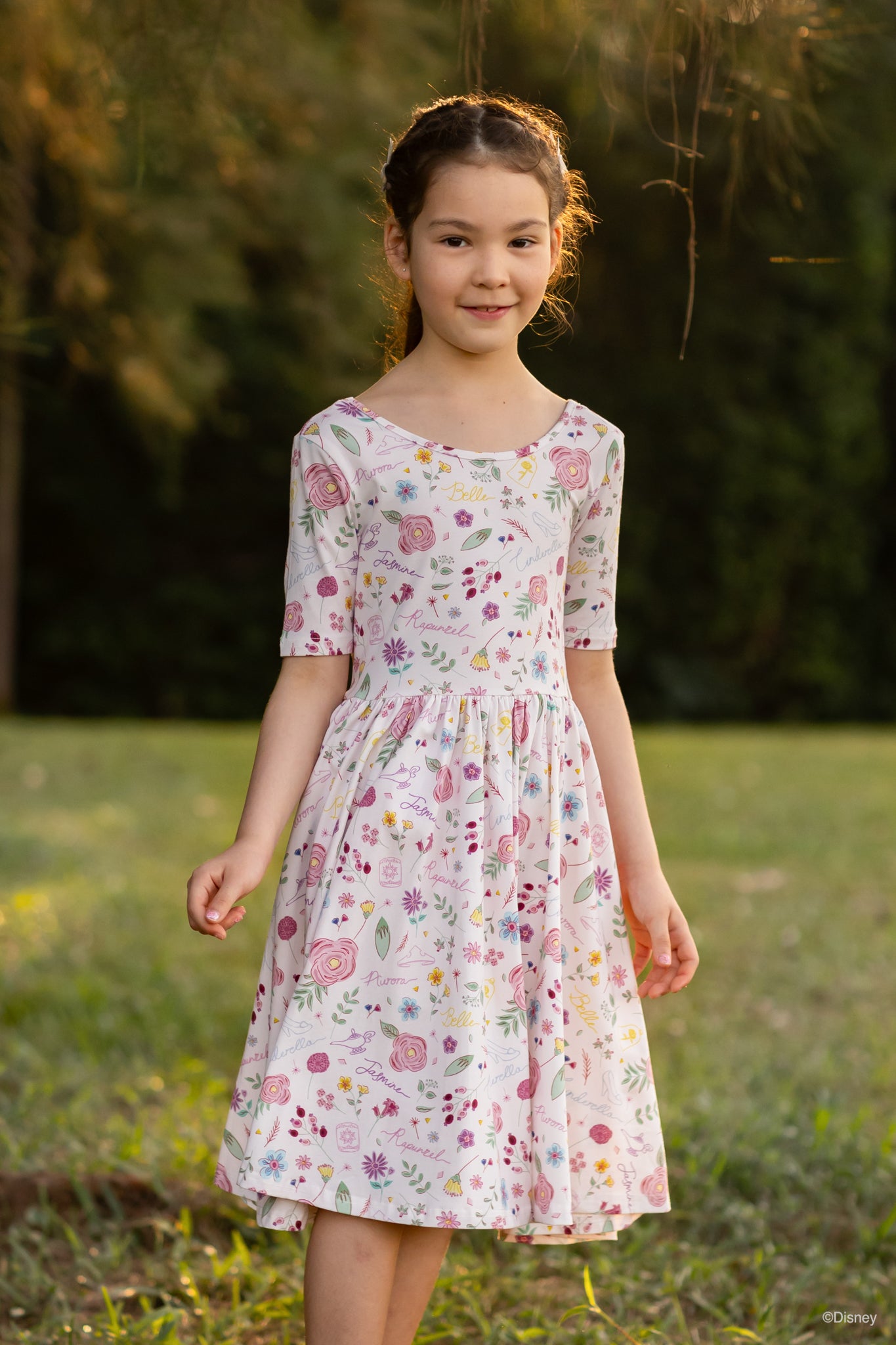 Jersey Lyla Dress - Lilac Princess Garden