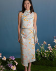 Ladies Wrap Skirt - Teal Orchid Garden