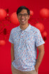 Men's Polo Tee - Blue Lucky Bamboo