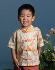 Tang Shirt - Cream Orchid Garden