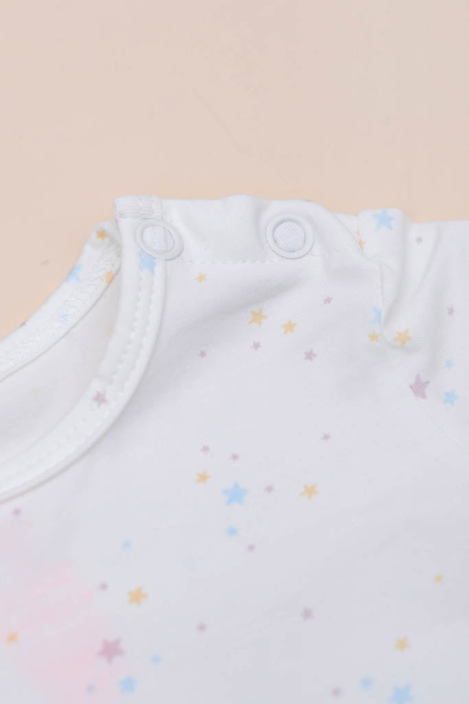 Short-Sleeve Onesie - White Twinkle Stars