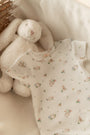Short-sleeve onesie floral bunny