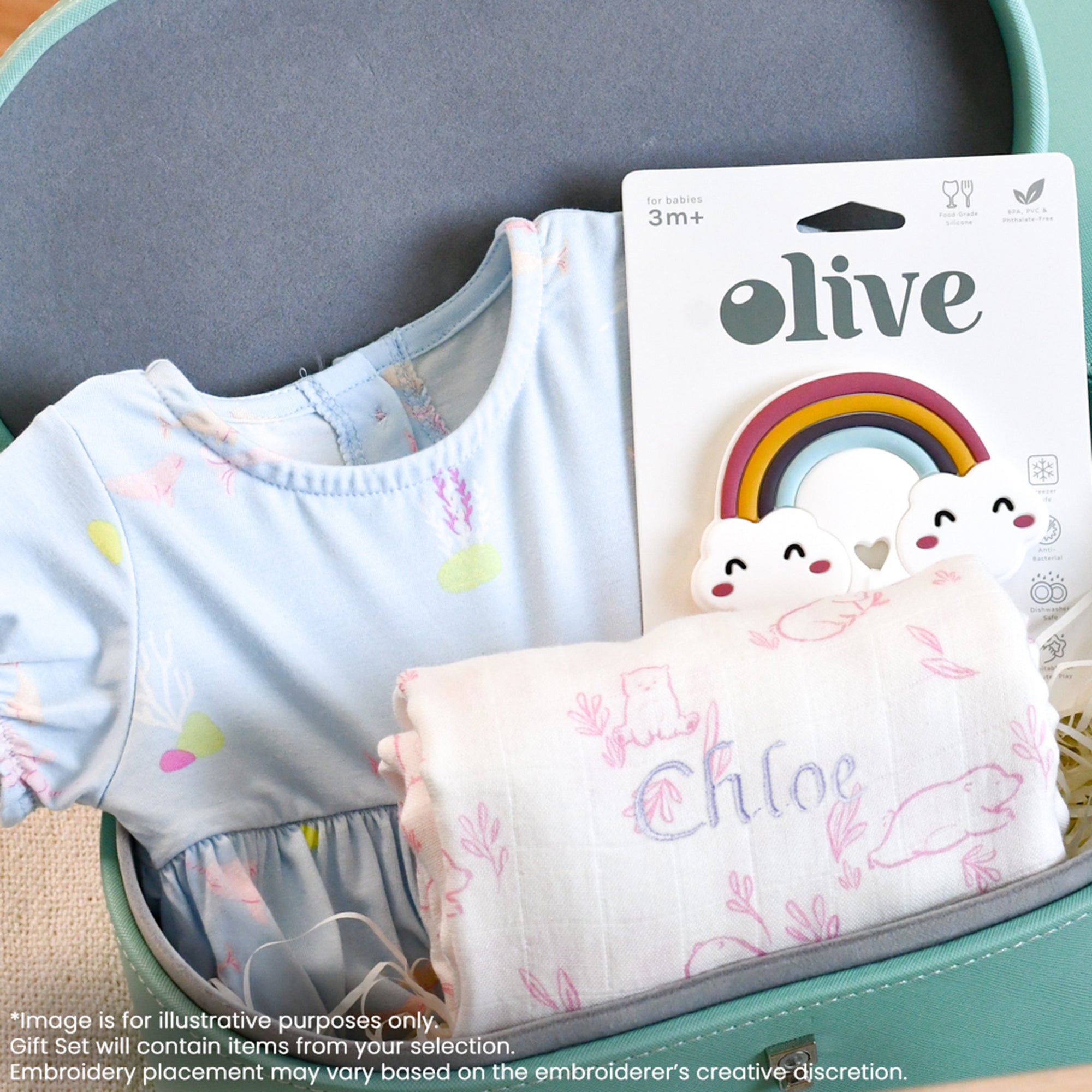 Narwhal Dreams Personalised Turquoise Gift Set | The Elly Store