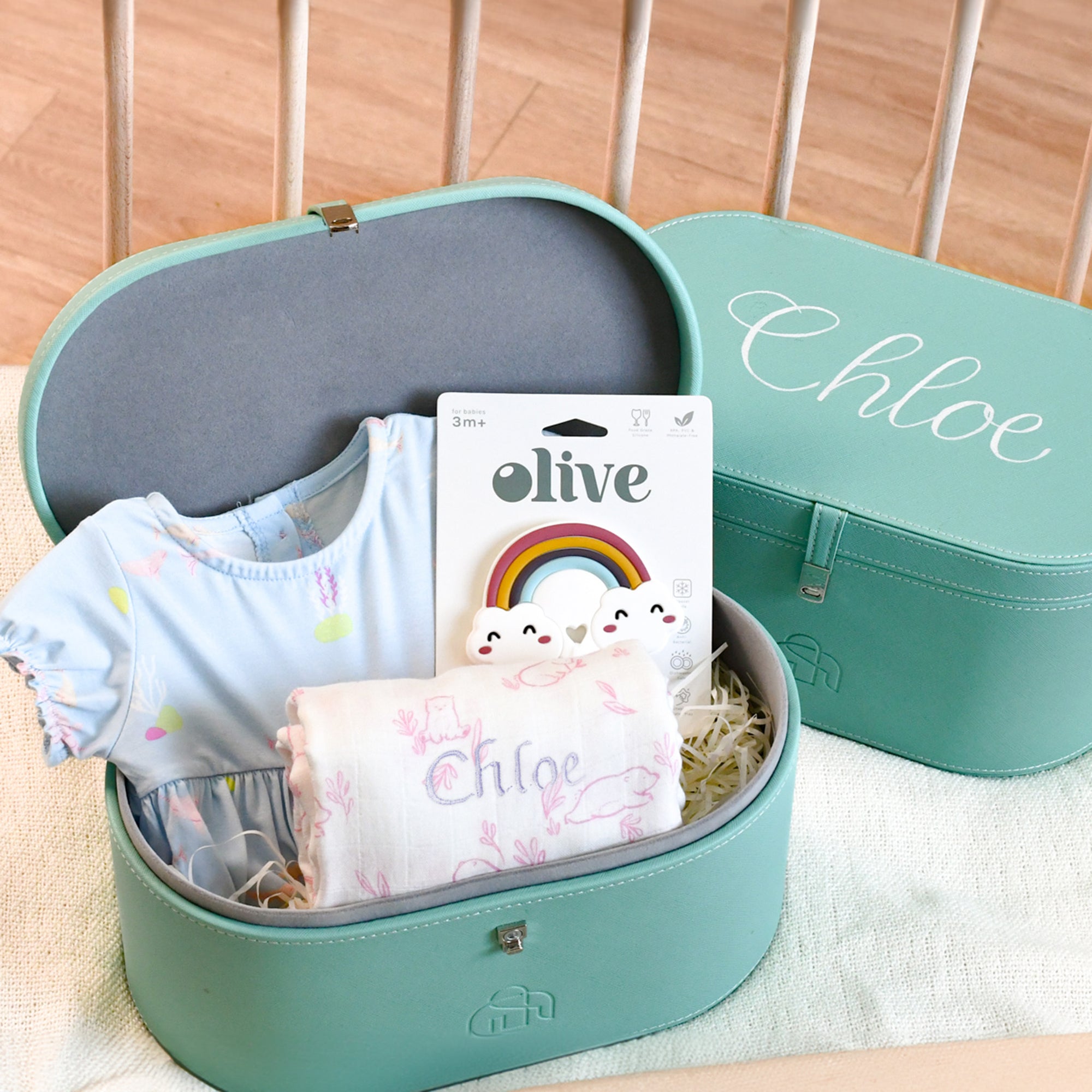 Narwhal Dreams Personalised Turquoise Gift Set | The Elly Store