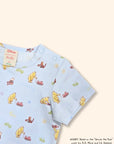 Short-Sleeve Onesie - Blue Trains Pooh
