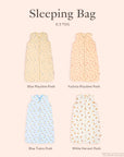 Baby Sleeping Bag set available in blue, playtime pooh, fuchsia playtime pooh, blue trains pooh and white harvest pooh options in 0.5 TOG 