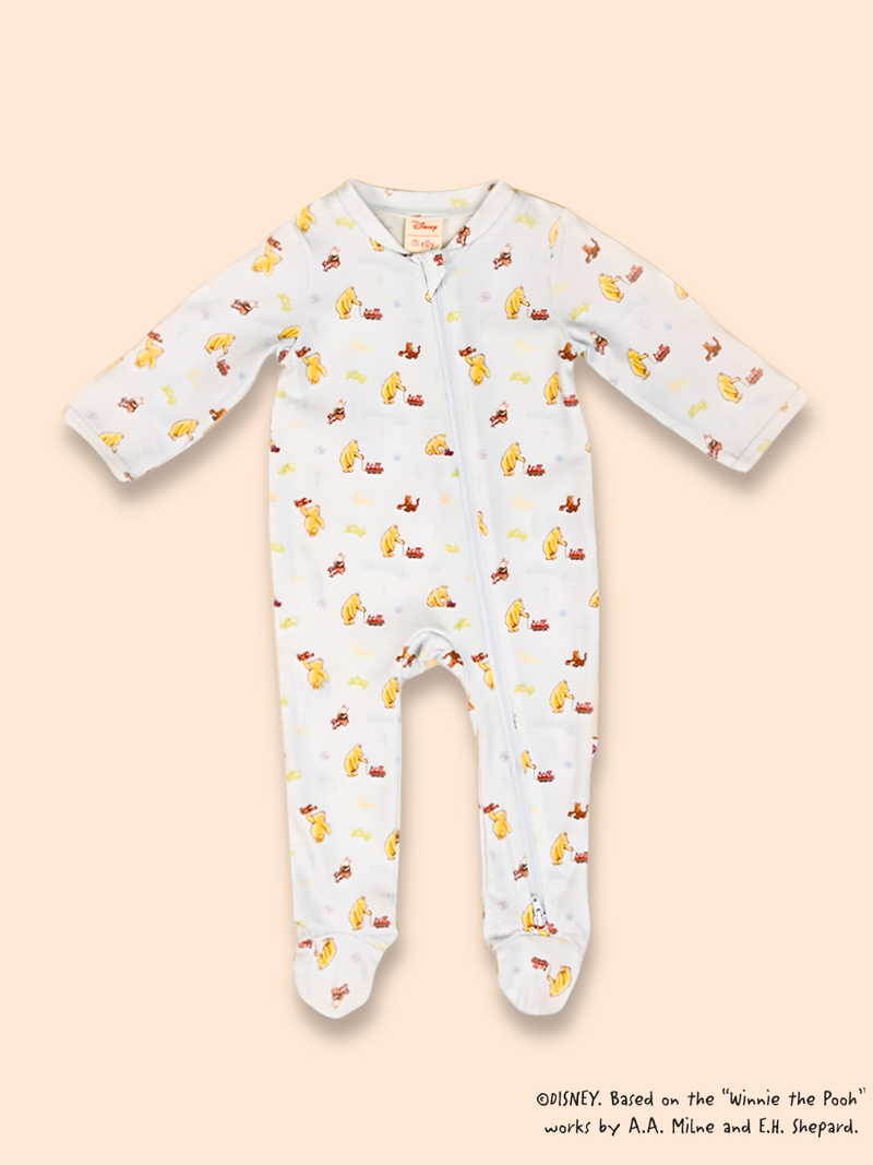 Sleepsuit - Blue Trains Pooh