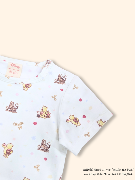 Short-Sleeve Onesie - White Harvest Pooh