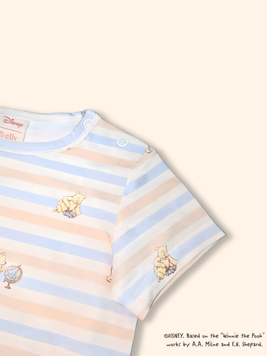 Short-Sleeve Onesie - Play Stripes Pooh