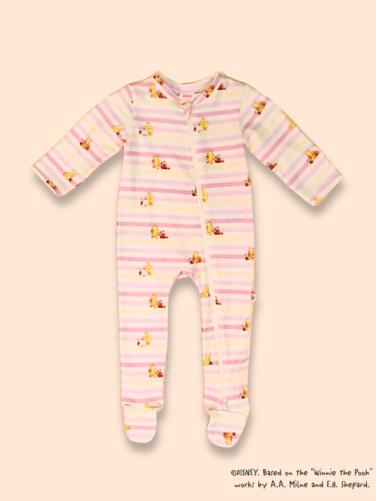 Sleepsuit - Pink Stripes Pooh