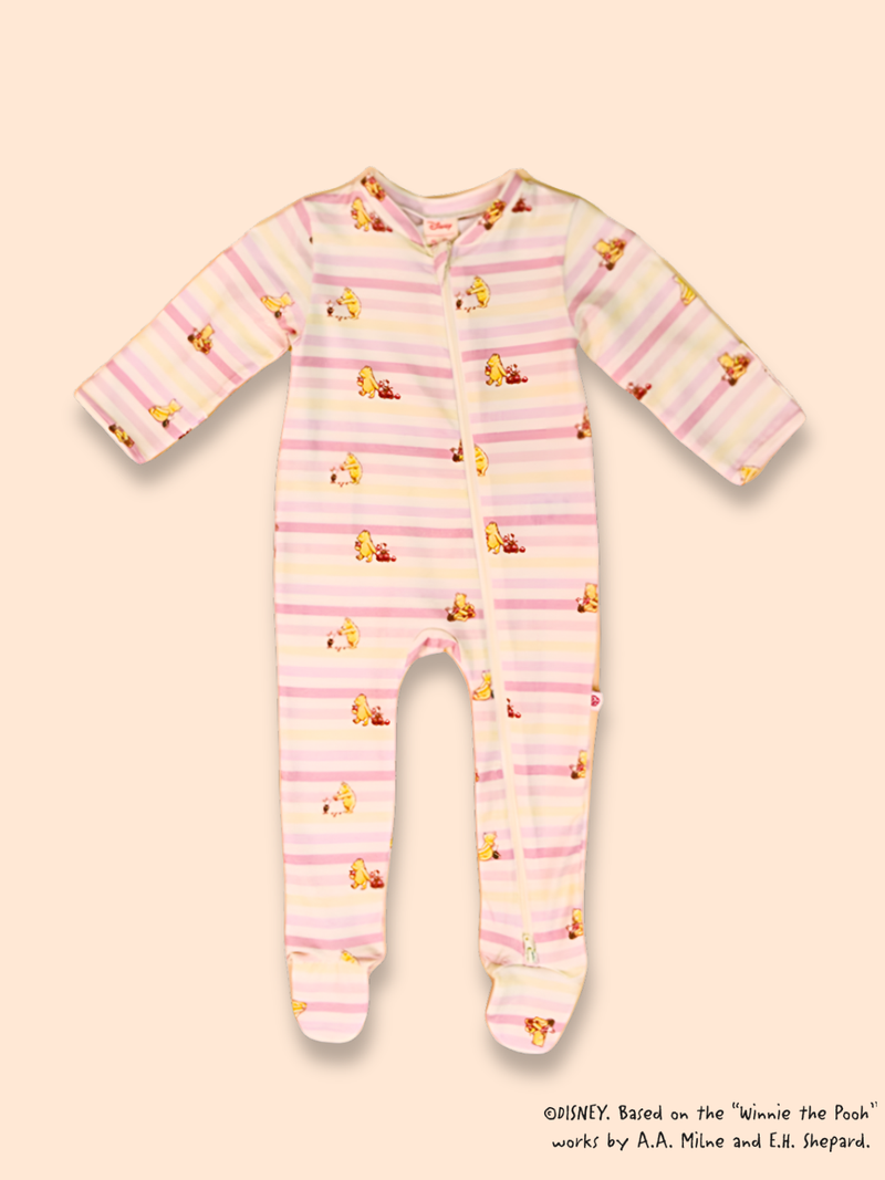 Sleepsuit - Pink Stripes Pooh