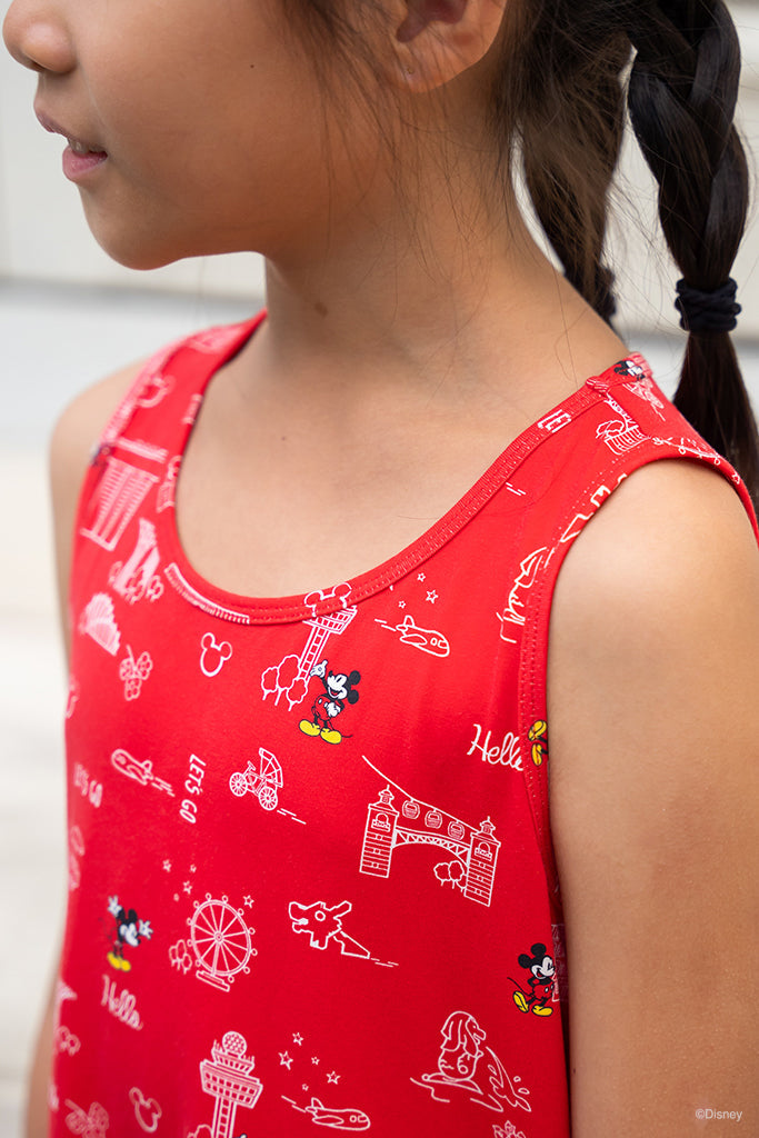 Sleeveless Dress - Red Island Mickey