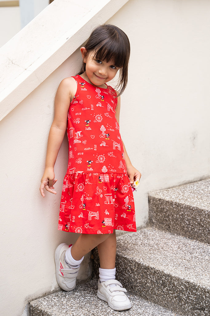 Sleeveless Dress - Red Island Mickey