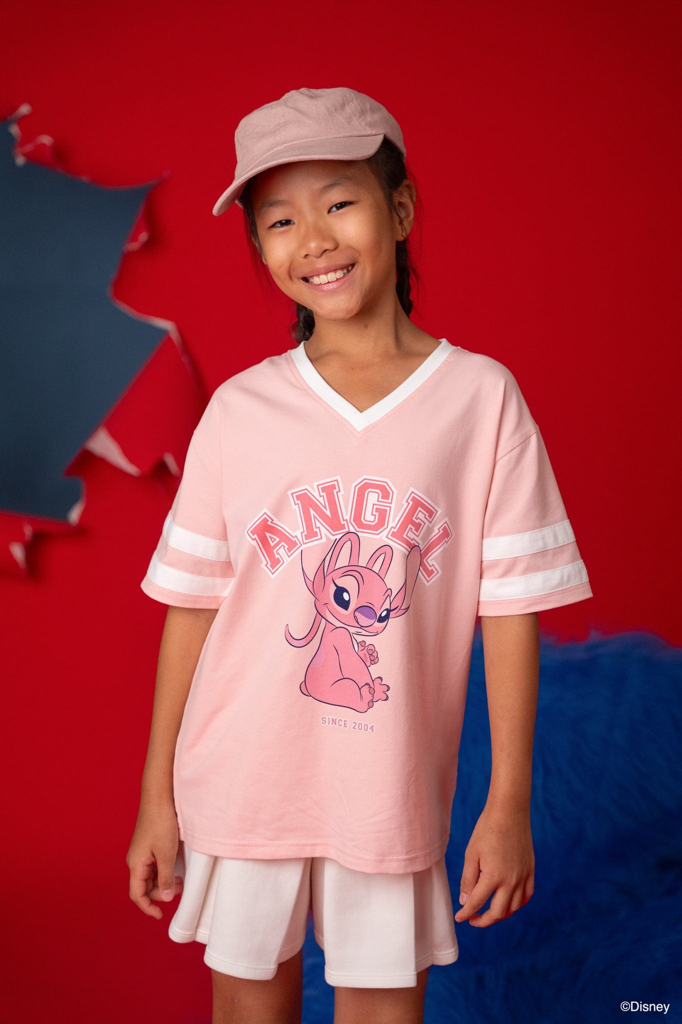 Girl wearing Stitch Angel tee shirt