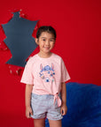 Tie-Front Crop Tee - Nom Nom Stitch