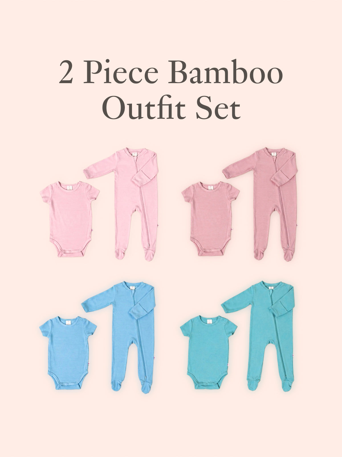 Bamboo baby outfit set available in pink, orchid, dusty blue and green colour options