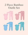 Bamboo baby outfit set available in pink, orchid, dusty blue and green colour options