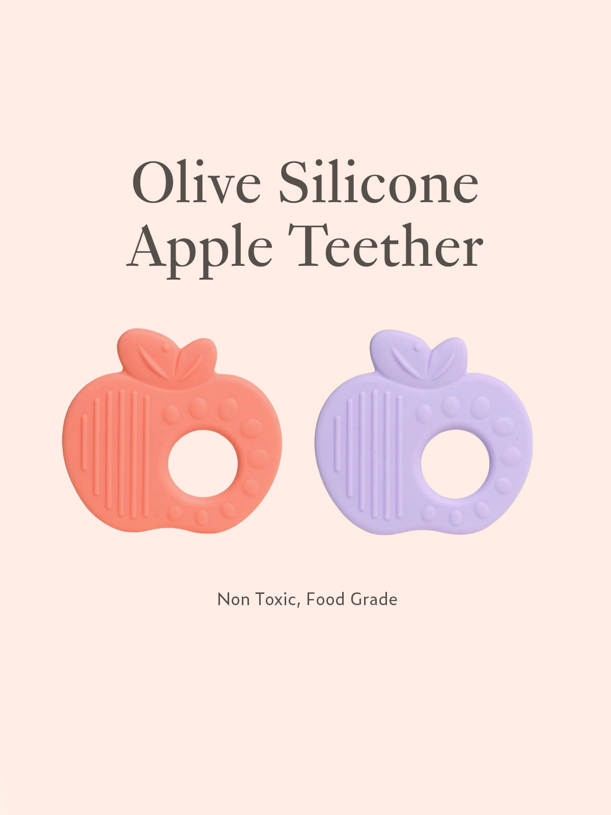 Silicone apple baby teethers in pastel colours from Sweet Dreams Baby Gift Set