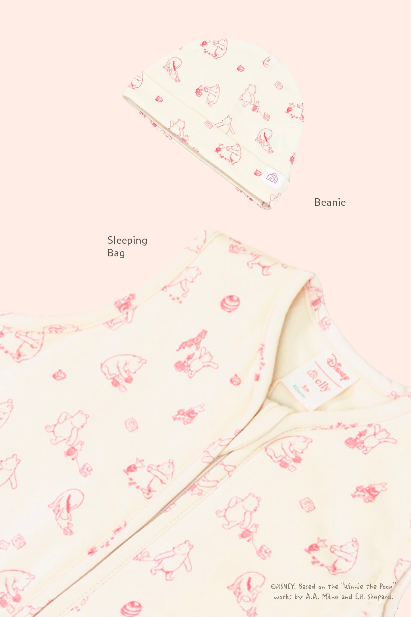 bed time girl set beanie and sleeping bag