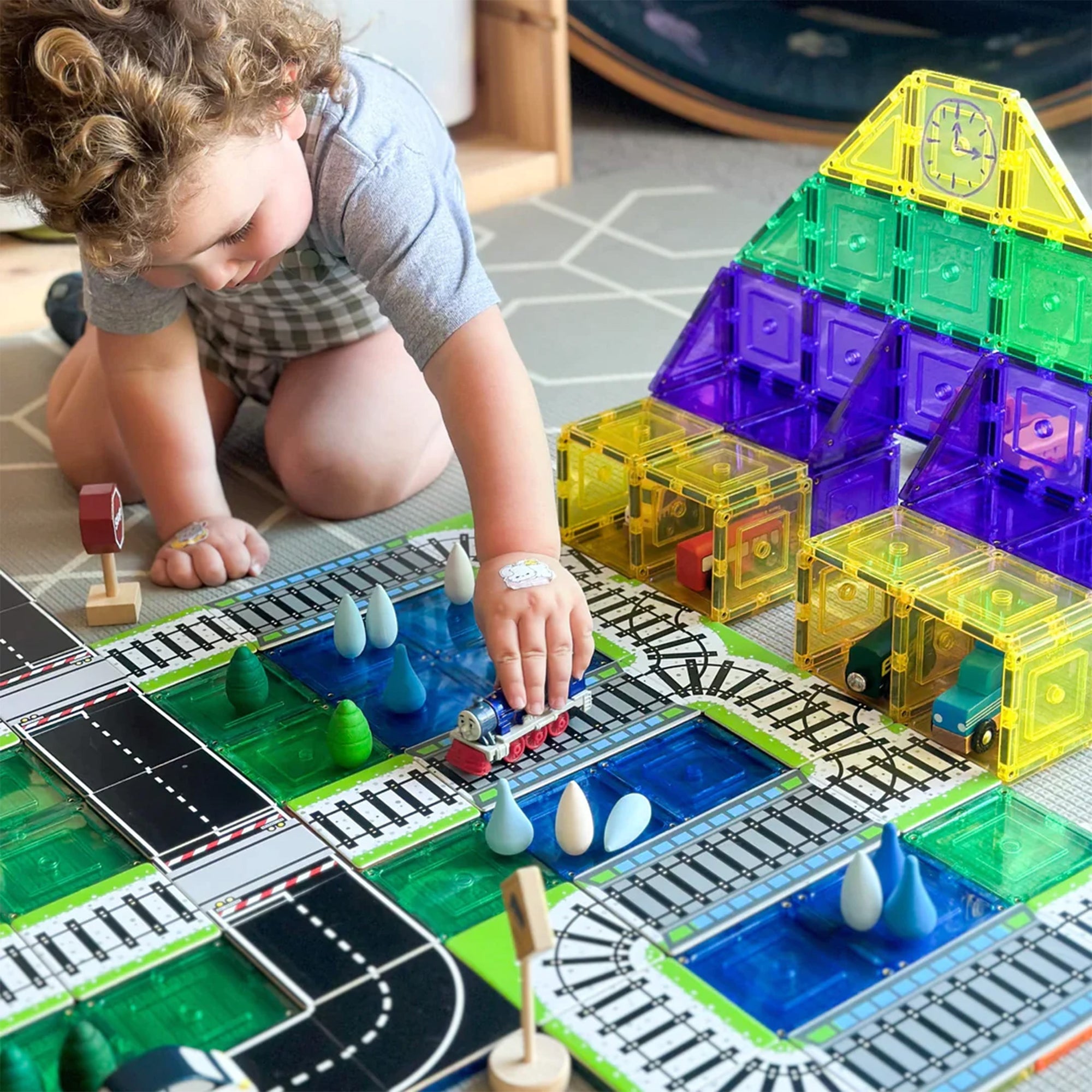 Magnetic Tile Topper - Train Track 36 pieces | Learn and Grow | The Elly Store