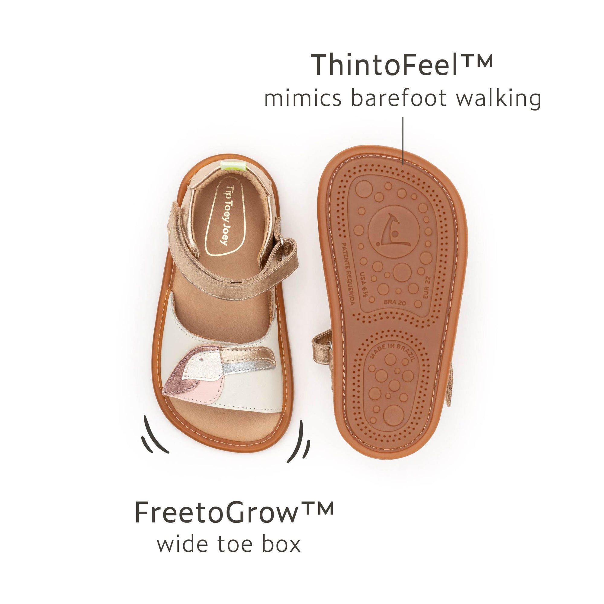 Toucan Sandal Metallic Salmon White Dream