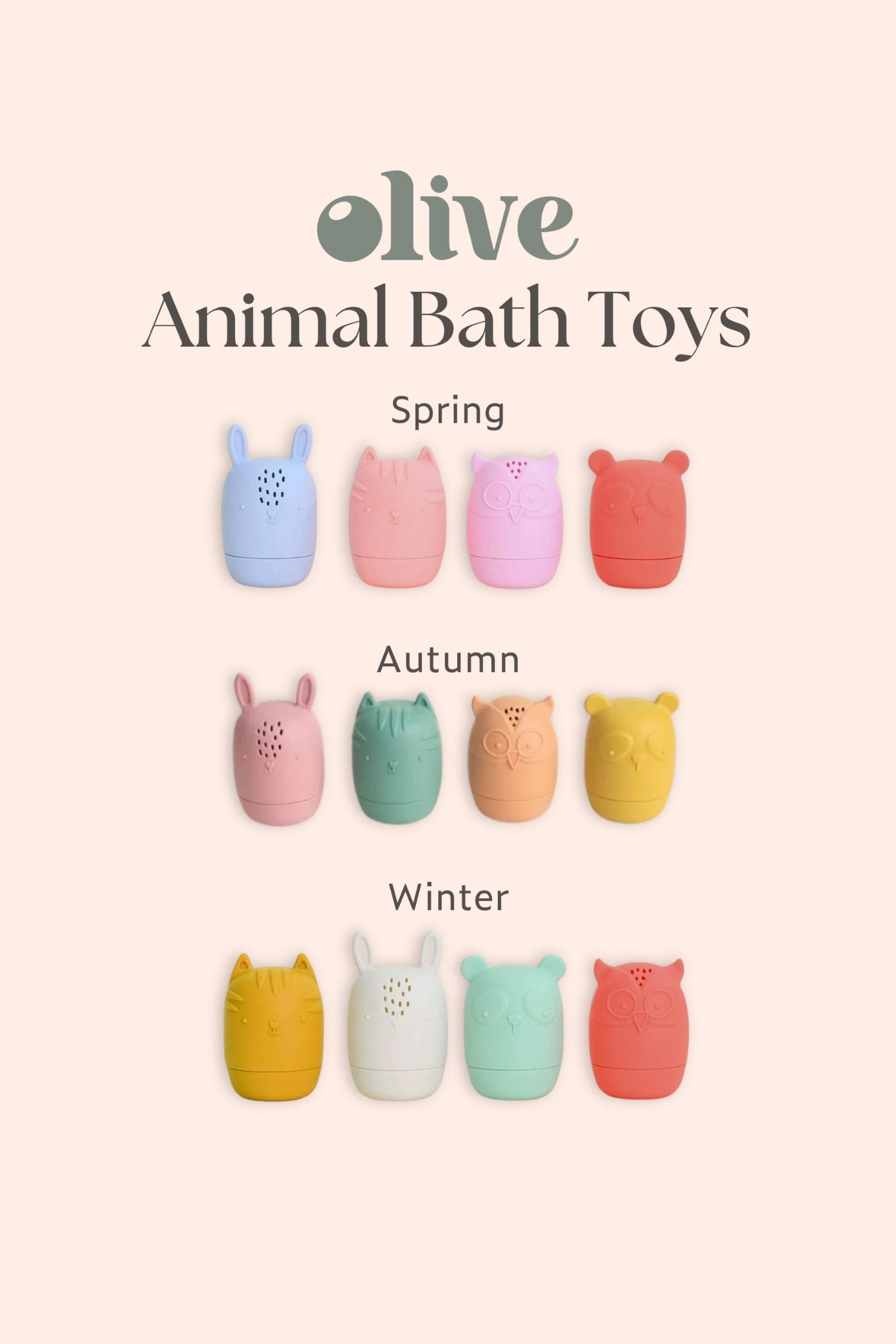 Olive Animal Bath Toys | The Elly Store