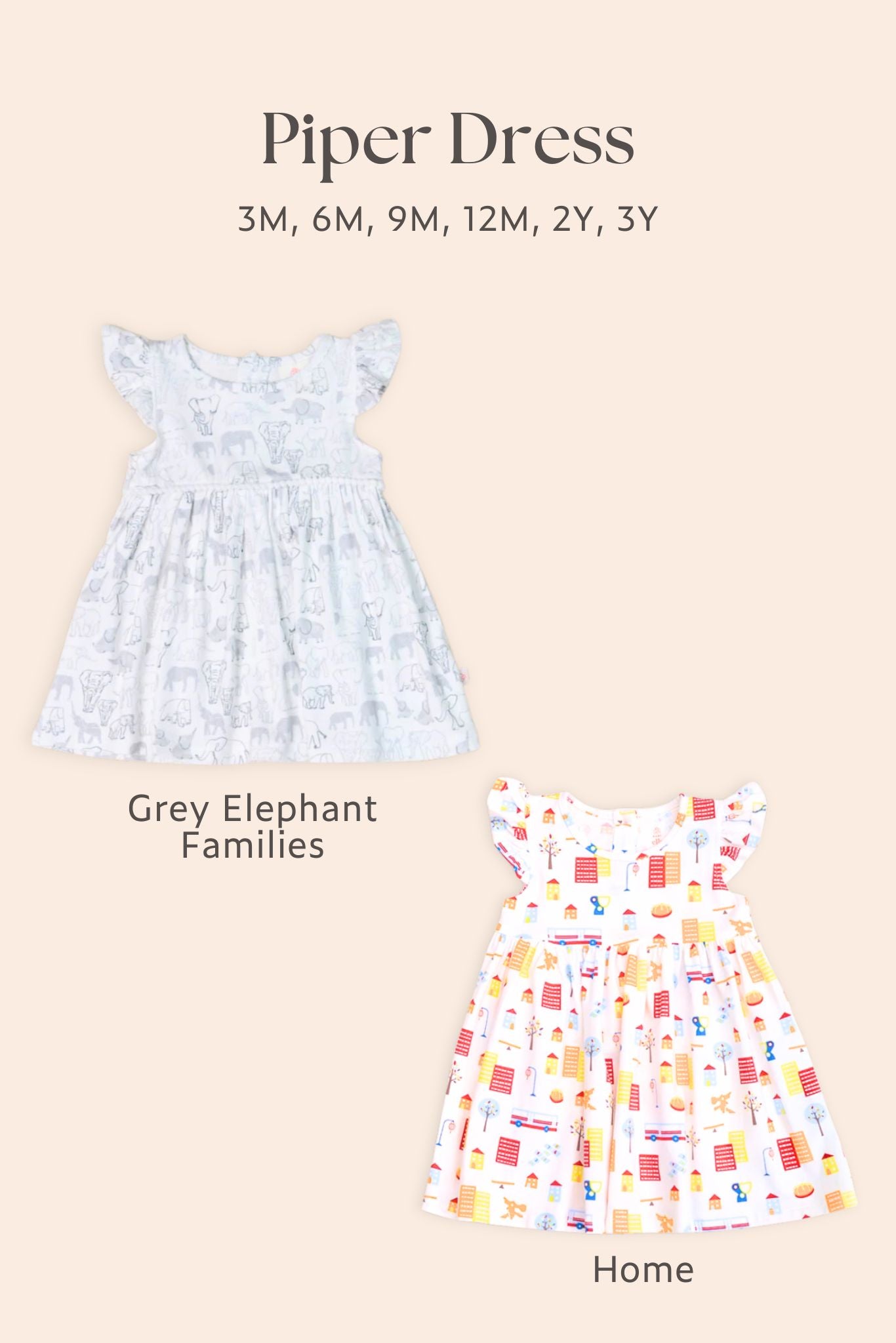 Piper Dress - Grey Elephant Families / Home | The Ely Store