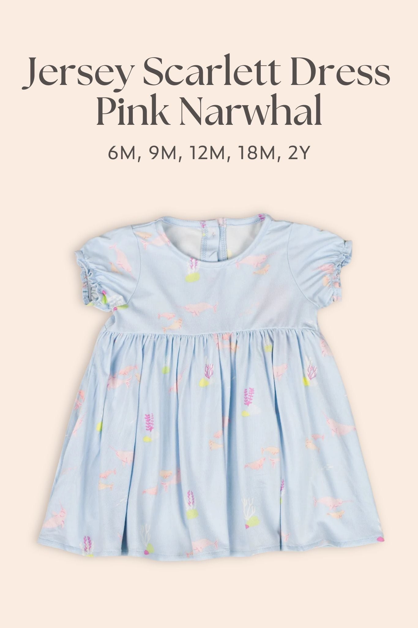 Jersey Scarlet Dress - Pink Narwhals | The Elly Store