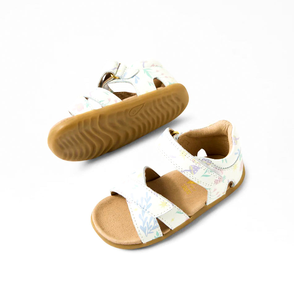 White Flora Sandals Step Up