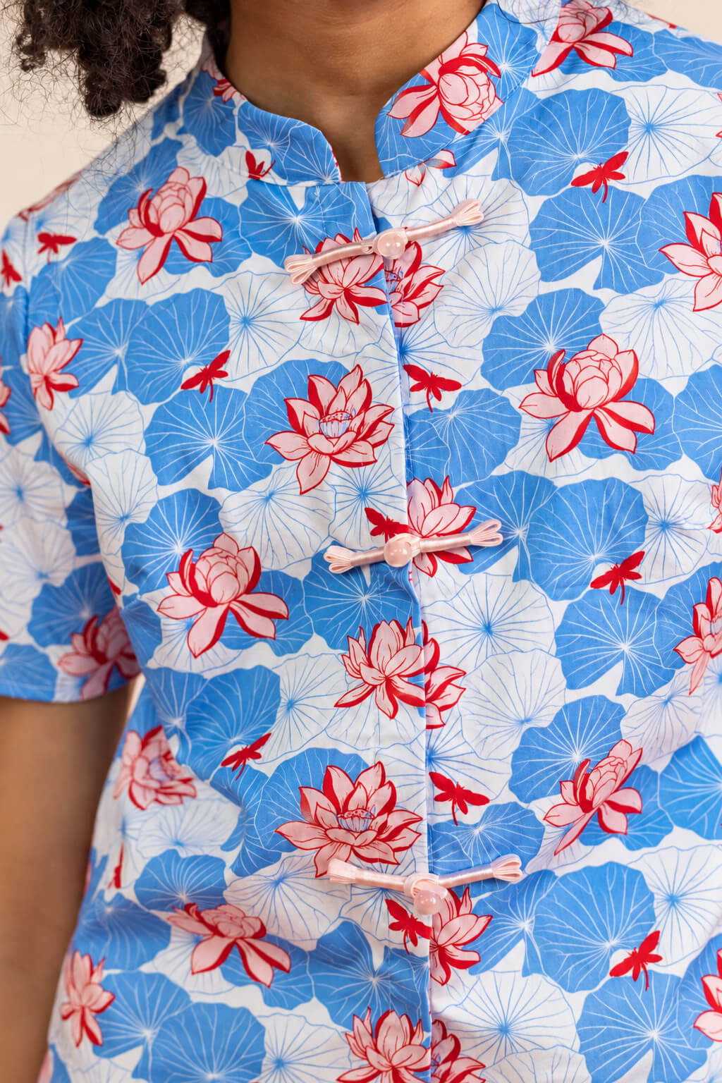 Ashley Top - Blue Lotus closeup