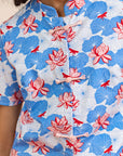 Ashley Top - Blue Lotus closeup