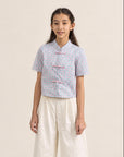 Ashley Top - Pink Teal Mosaic
