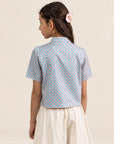 Ashley Top - Pink Teal Mosaic
