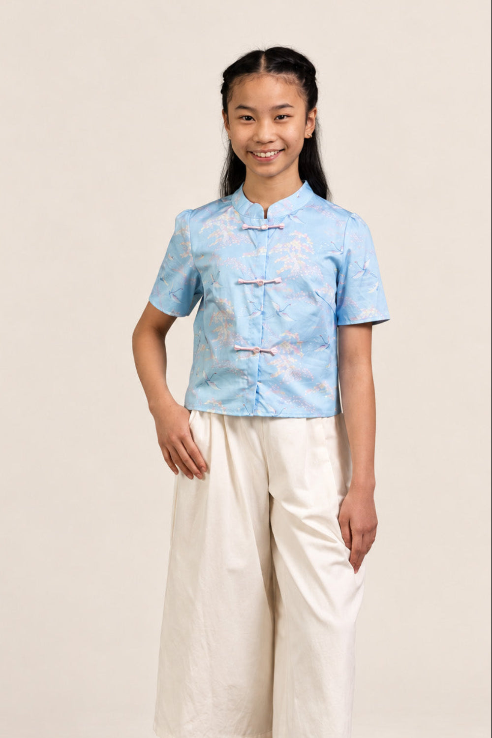 Ashley Top - Blue Cranes