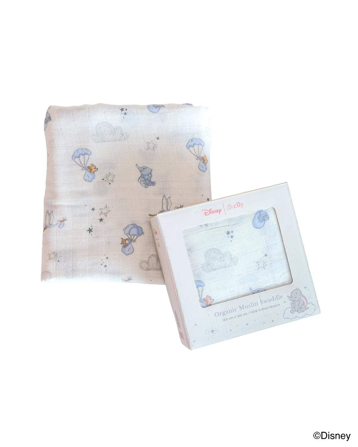 Disney x elly Organic Cotton Swaddle - Baby Dumbo | Ideal for Newborn Baby Gifts | The Elly Store Singapore