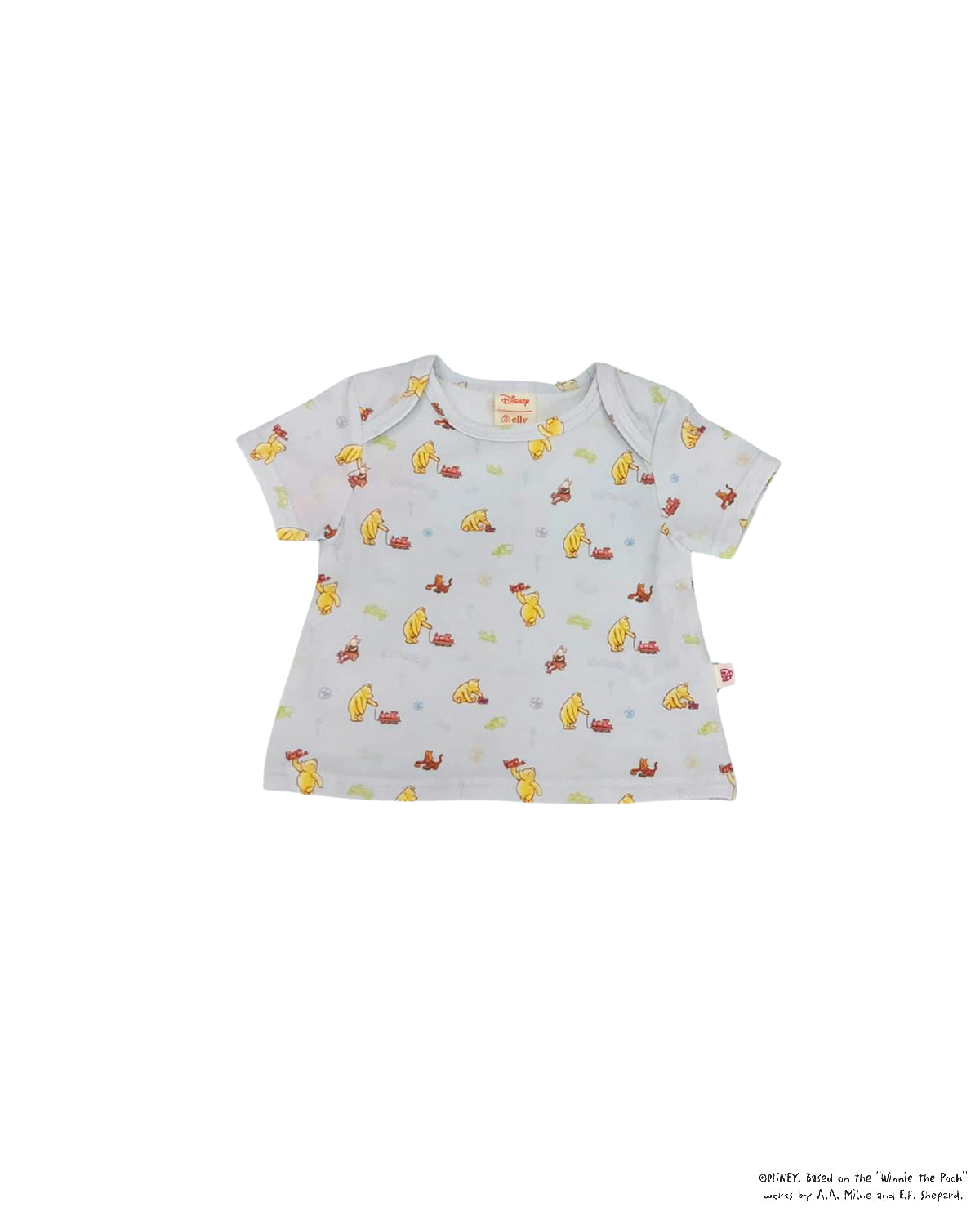 Baby Tee - Blue Trains Pooh