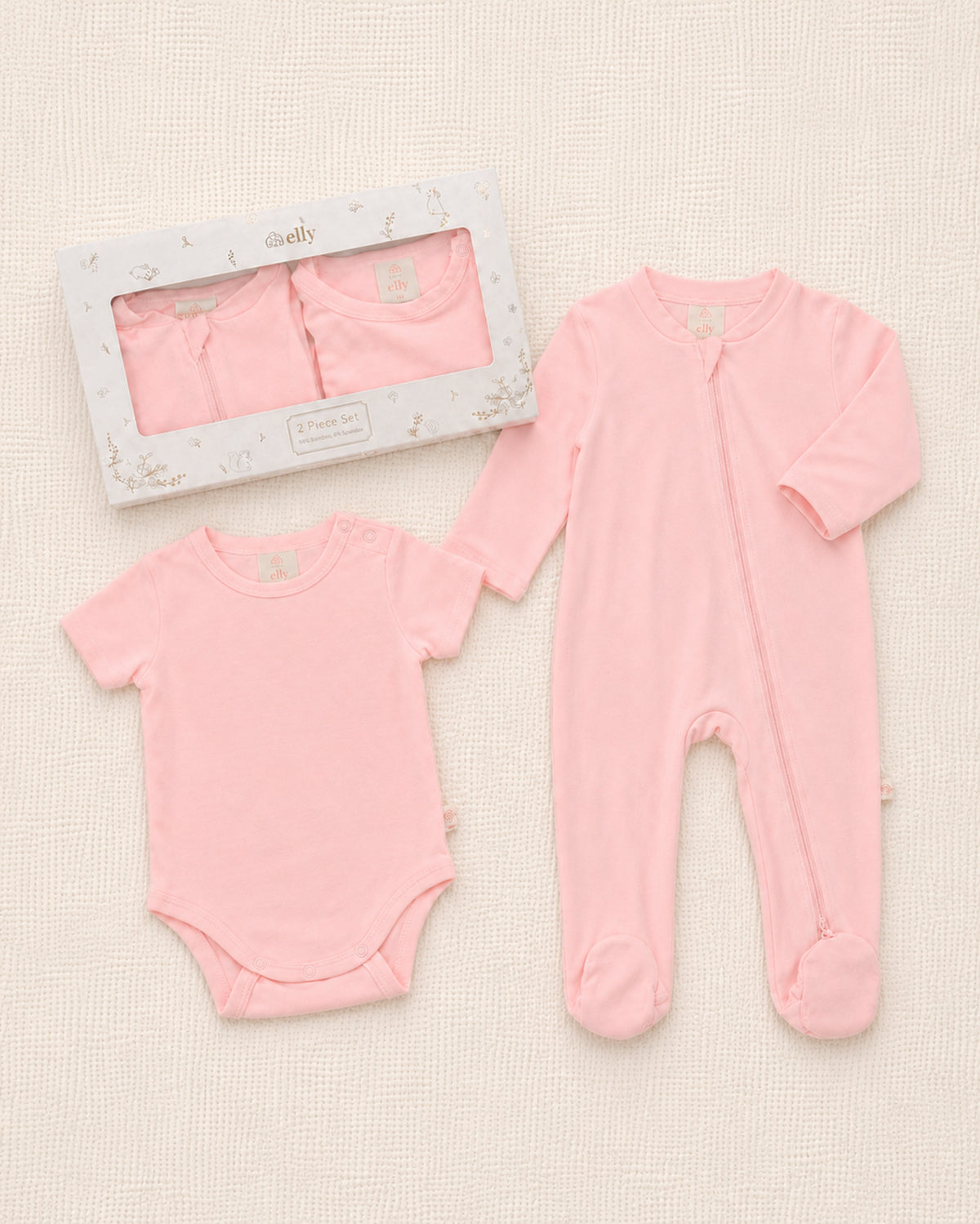 bamboo 2 piece set pink