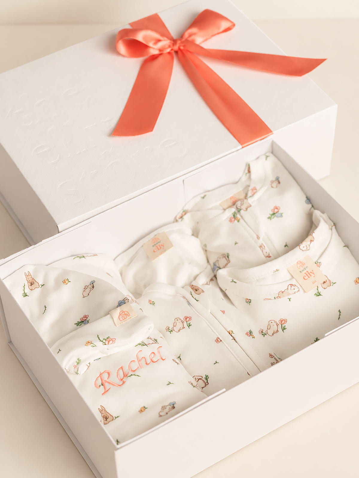 Baby Gift Set - White Floral Bunny