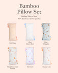 Bamboo Pillow Set - hot dogs, blue beary best, blue doggies, neighbourwood friends, mermaid, sleepy cats design
