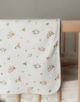Bamboo Jersey Blanket - White Floral Bunny