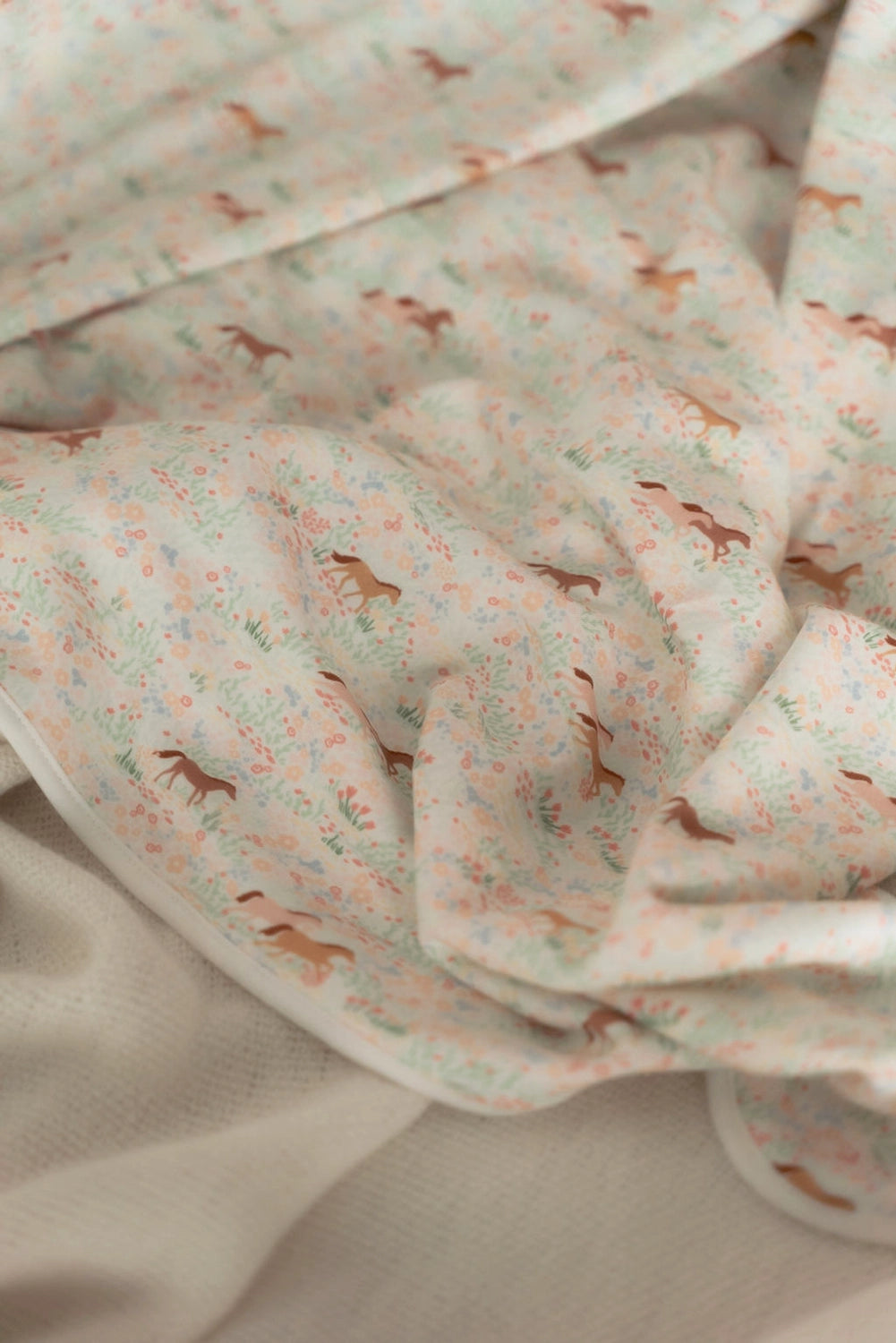 Bamboo Jersey Blanket - Meadow Horses soft
