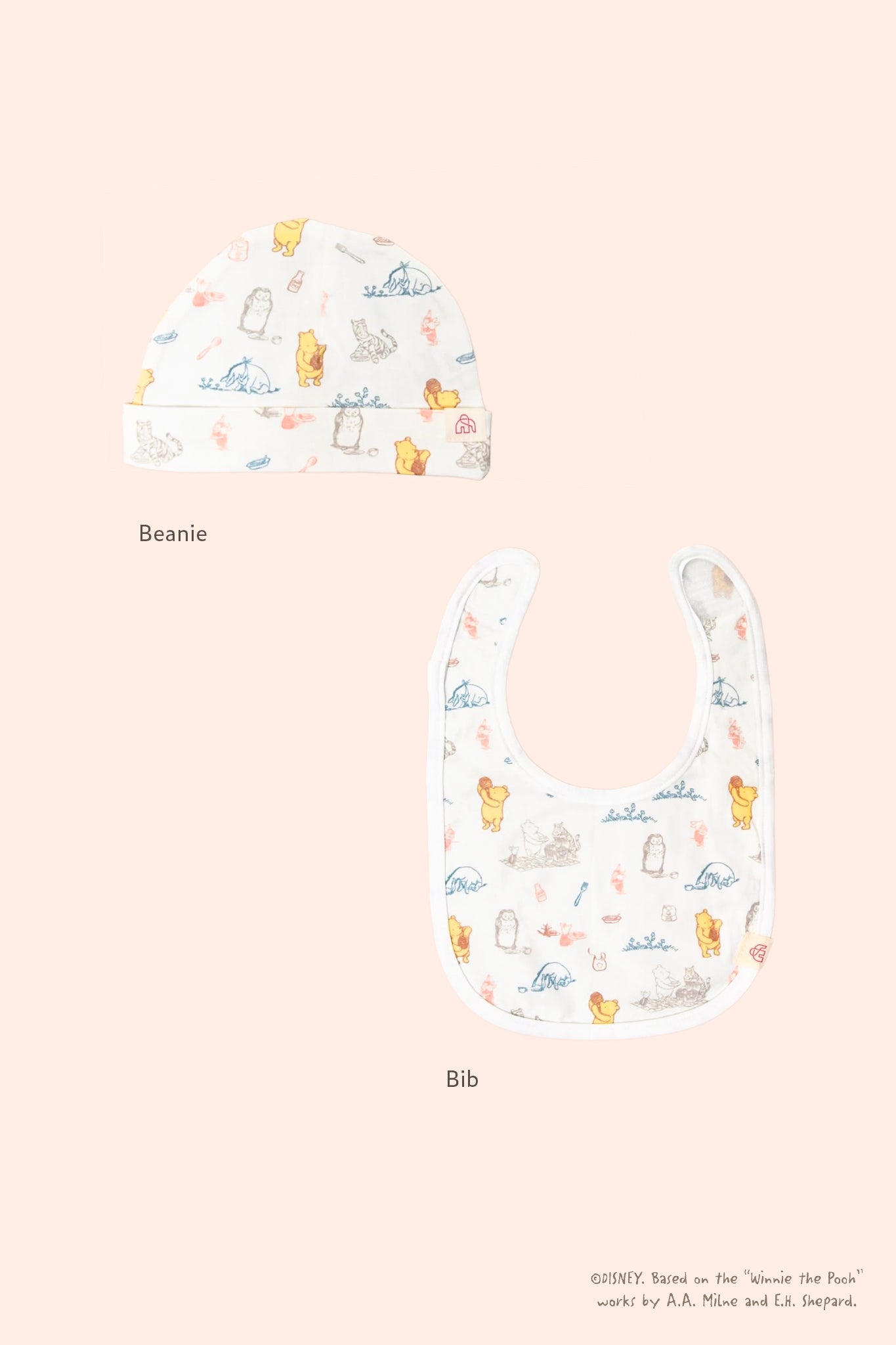 classic gift set in picnic with pooh beanie and bib