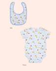 Bib and onsie in bed time boy set