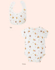 bed time girl set bib and onsie