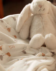 Bamboo Jersey Baby Blanket Sleepy Cats close up