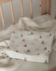 Sleepy Cats Bamboo Jersey Baby Blanket folded